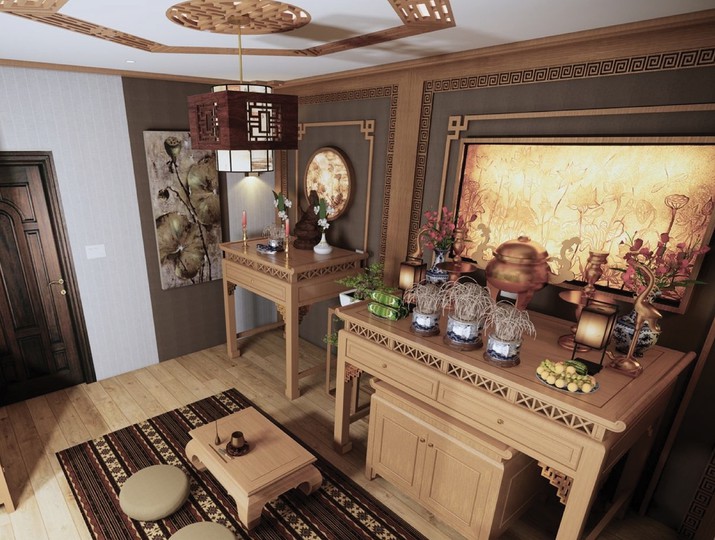 kê bàn thờ theo phong thủy, và những lưu ý khi đặt bàn thờ gia tiên