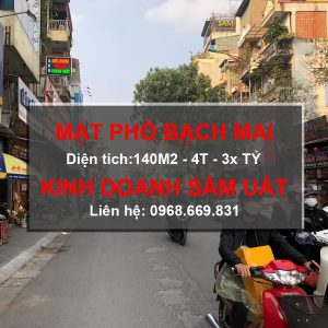 Bán nhà mặt phố Bạch Mai, quận Hai Bà Trưng, Hà Nội