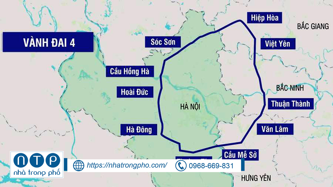 9400 Tỷ quy hoạch đường vành đai 4, mặt cắt tuyến vành đai 4 là 120m, với 2 tầng, tầng trên làn cao tốc, tầng dưới là hạ tầng giao thông